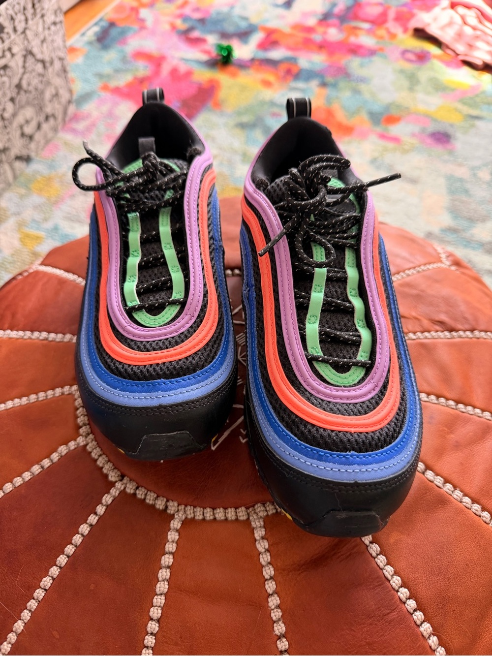 Nike Airmax 97 Electro Green Fuschia Black Sneakers - Picture 3 of 10